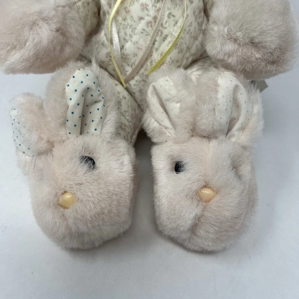 Commonwealth Quilted Bunny Plush rabbit Slippers floppy ears 8